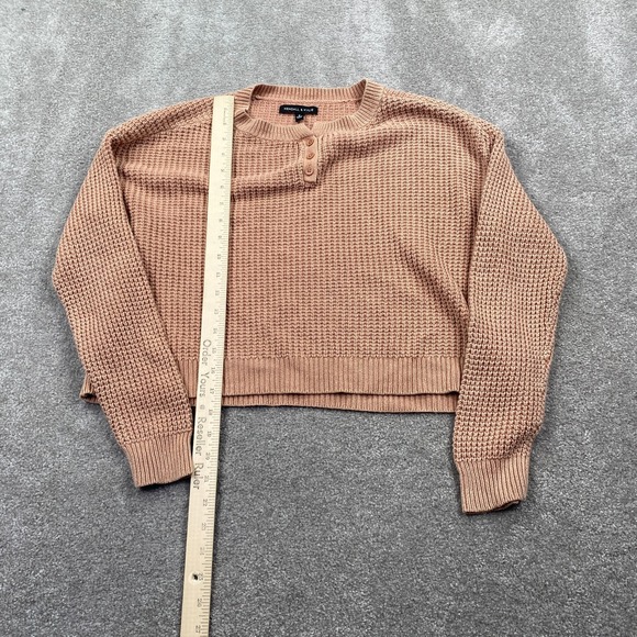 Kendal & Kylie Henley Neck Knitted Pullover Cropped Sweater Women's Size S Beige - Picture 7 of 11